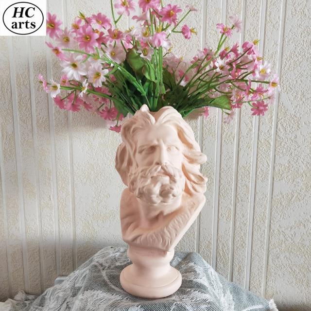 Greek/Roman Renaissance Portrait Vase - Plant Sculpture