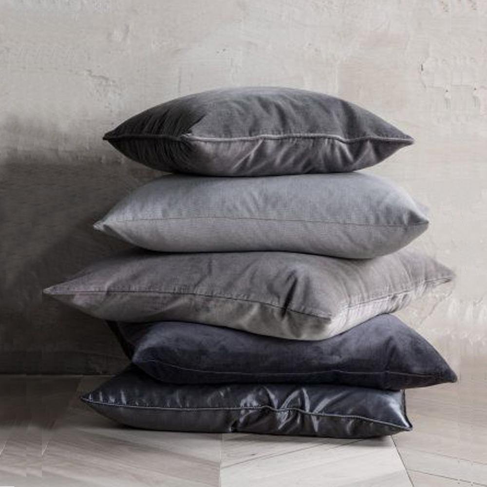 Grey Tones Velvet Cushion Covers - Nordic Side - 