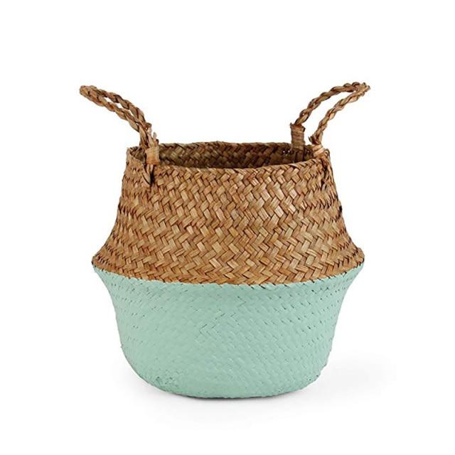 Handmade Bamboo Seagrass Rattan Storage Baskets with Tassels