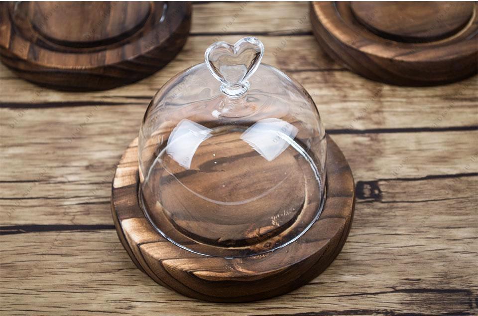 Wooden Plate With Glass Cover - Nordic Side - 