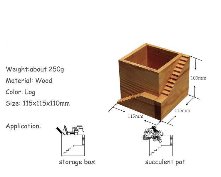 Vintage Wooden Square Step Garden - Nordic Side - 