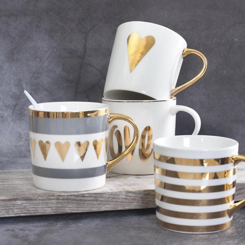 Lovely Gold Ceramic Mugs - Nordic Side - 