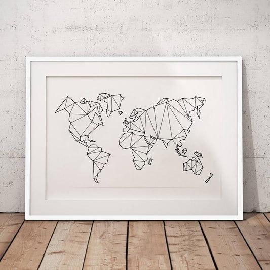 Abstract World Map Canvas - Nordic Side - bedroom, livingroom