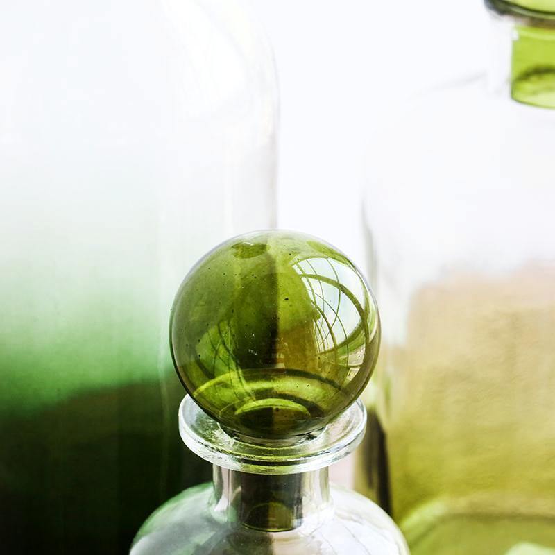 Gradient Green Glass Vase - Nordic Side - 