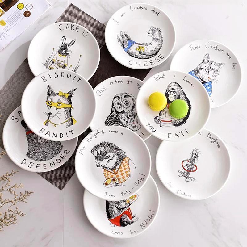 8inch Bone China Cartoon Pattern Porcelain - Nordic Side - 