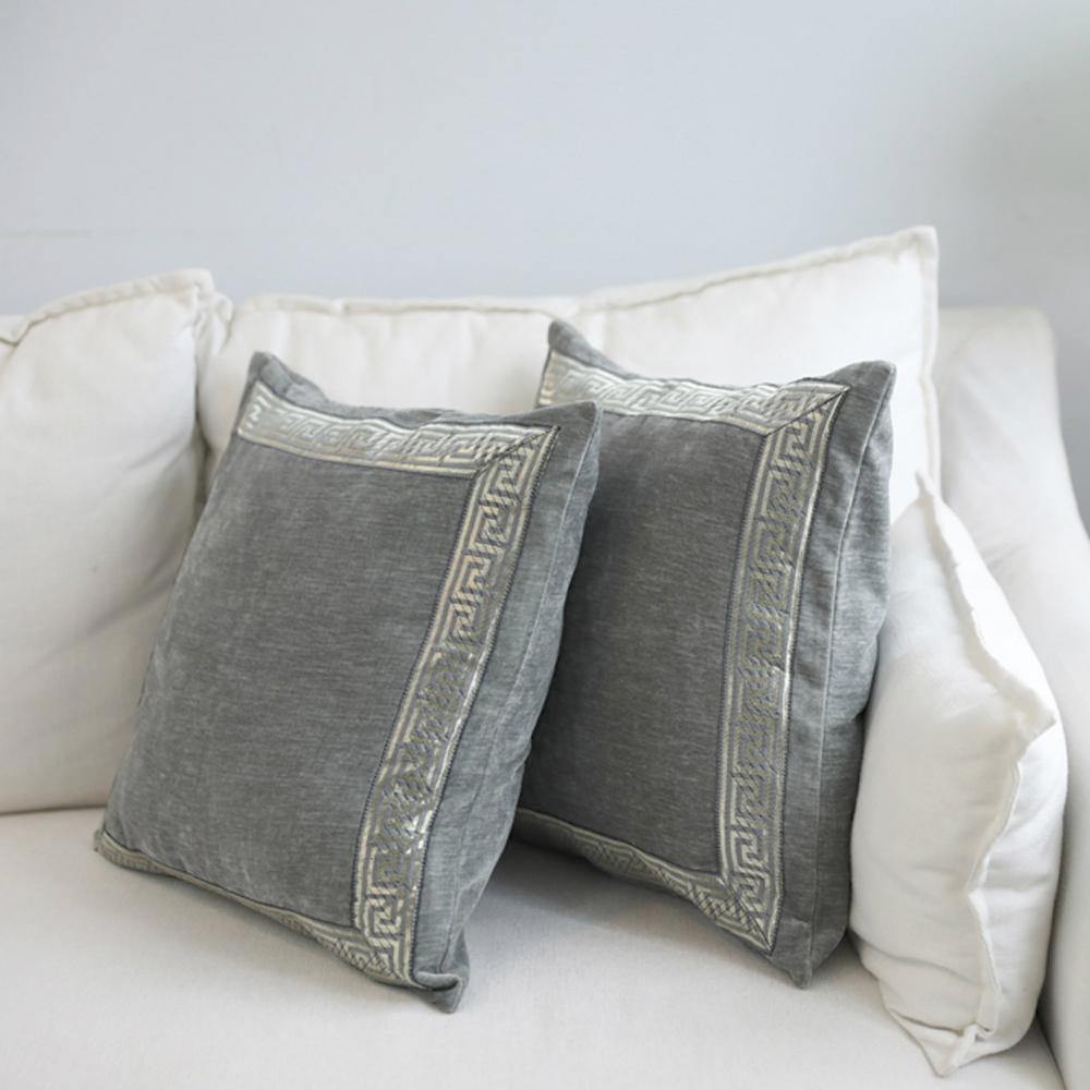 Classic Dark Grey Velvet Cushion Cover - Nordic Side - 