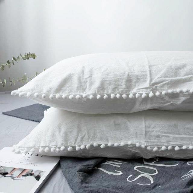 Cotton Pom Edge Pillowcase - Nordic Side - 
