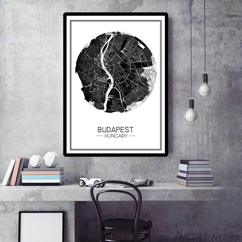 Map of Budapest Art Print - Nordic Side - 
