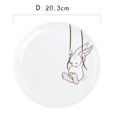 1PC 8 inch Rabbit Dinner Dishes - Nordic Side - 
