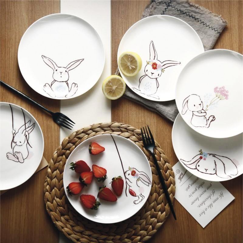 1PC 8 inch Rabbit Dinner Dishes - Nordic Side - 