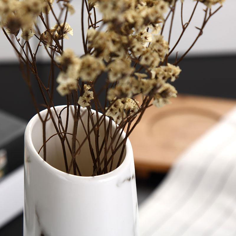 Marble flower Ceramic White Vase - Nordic Side - 