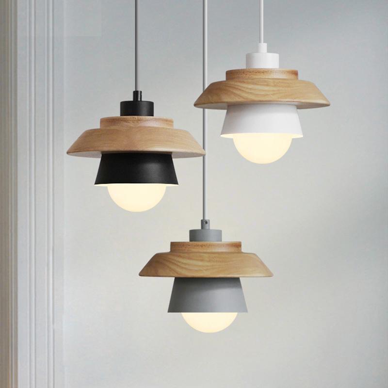 Wooden Top Creative Pendant Lights - Nordic Side - 