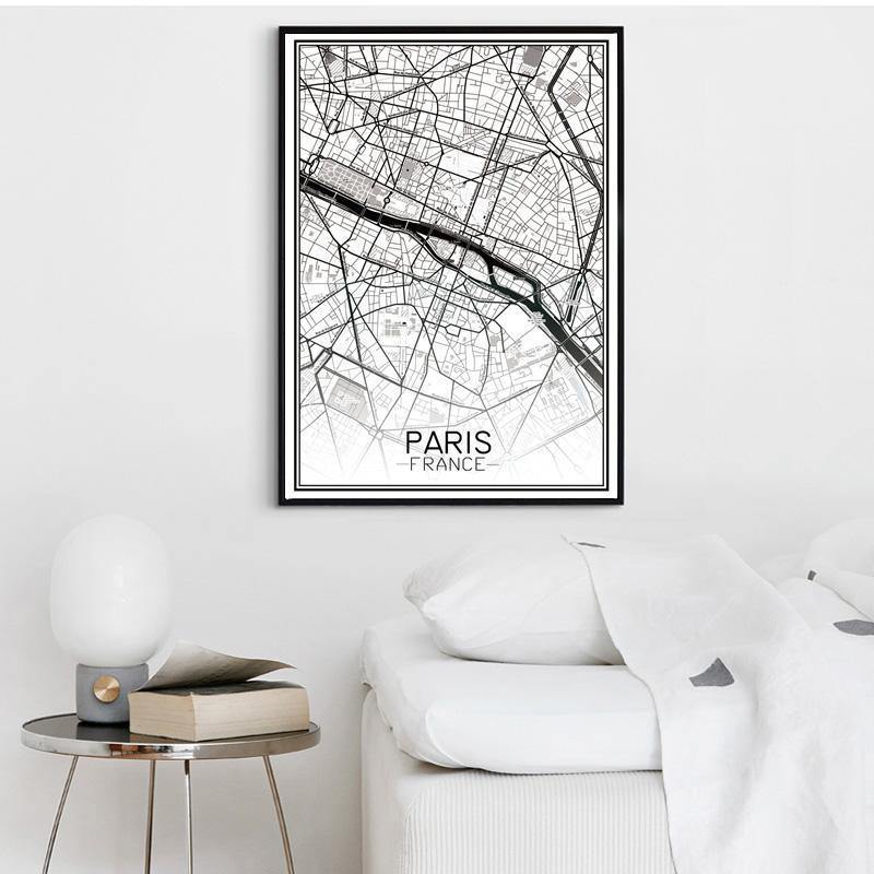Map of Paris Art Print - Nordic Side - 
