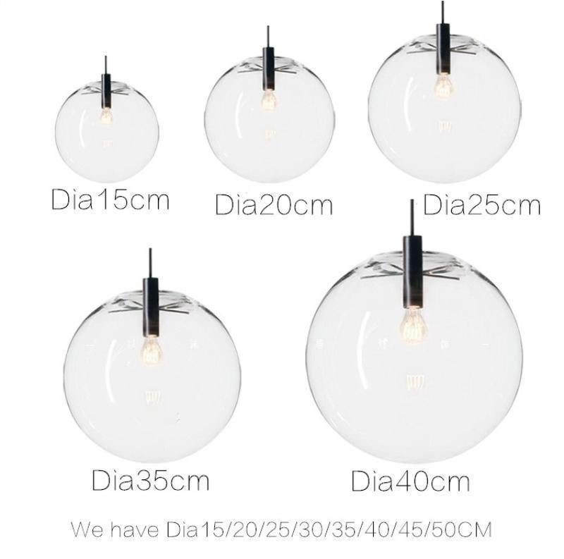 Clear Glass Ball Pendant Light - Nordic Side - 