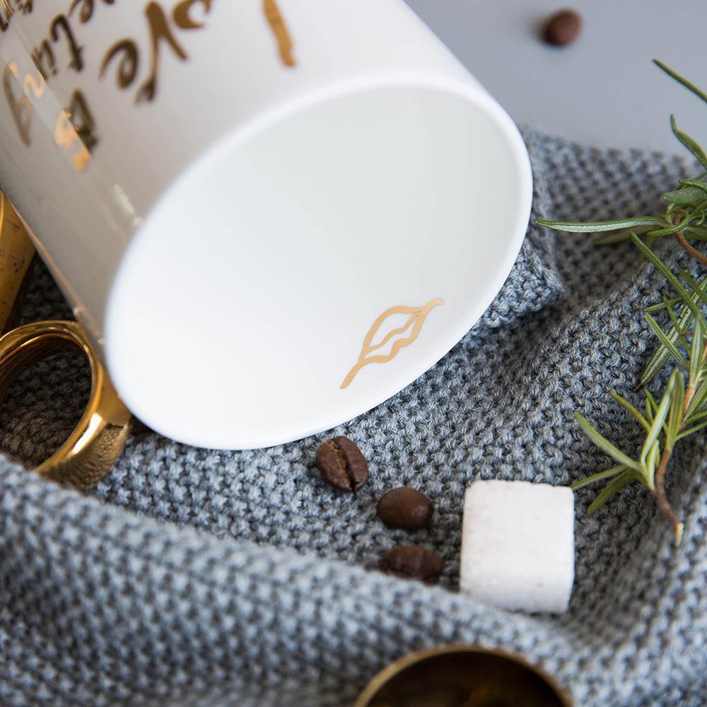 24K Gold-plated Ceramic Coffee Mugs - Nordic Side - 