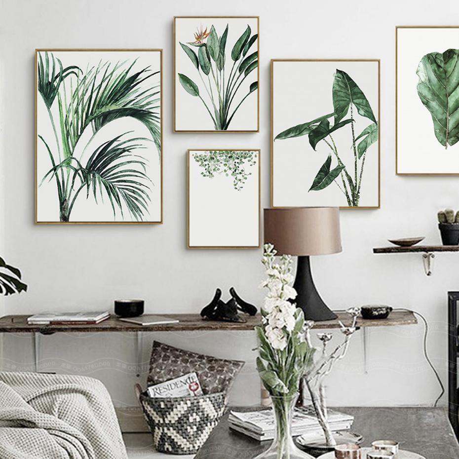 Watercolour Green Palms - Nordic Side - 