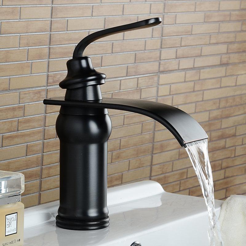 Ames - Vintage Brass Waterfall Faucet - Nordic Side - 09-11, bathroom, bathroom-collection, bathroom-faucet, fab-faucets, faucet, feed-cl0-over-80-dollars, kitchen, kitchen-faucet, modern, mo
