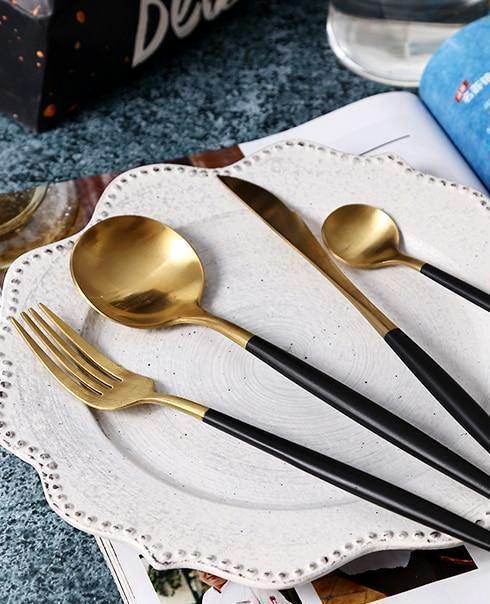 16 Pieces Metal Cutlery Set with Gift Box - Nordic Side - 