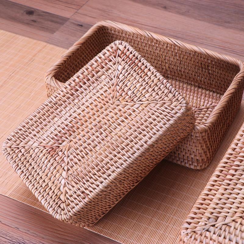 Handmade Rattan Square Baskets - Nordic Side - 