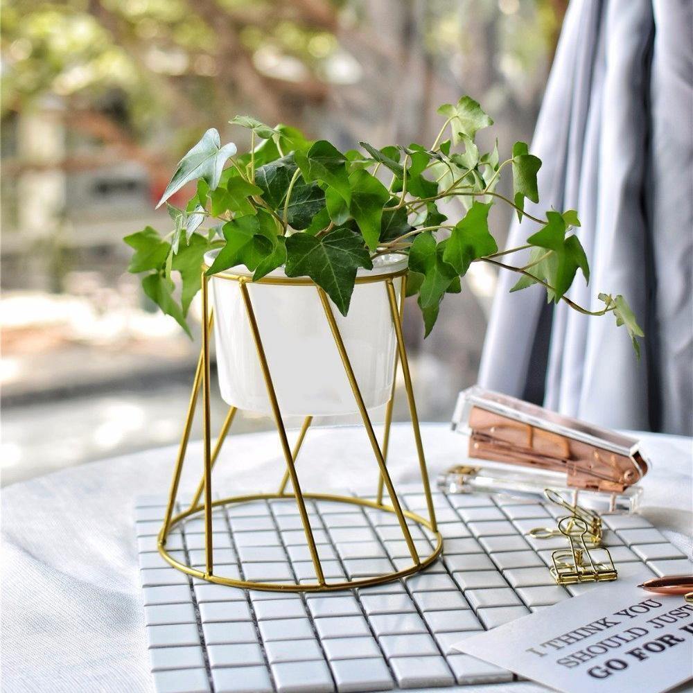 Golden Iron Rack Vase - Nordic Side - 