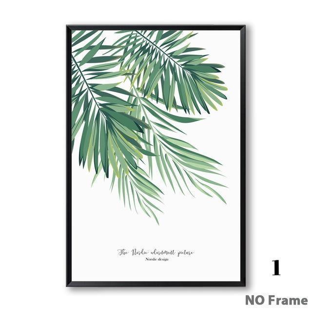 Pale Green Large Leaf Plant Wall Art - Nordic Side - 