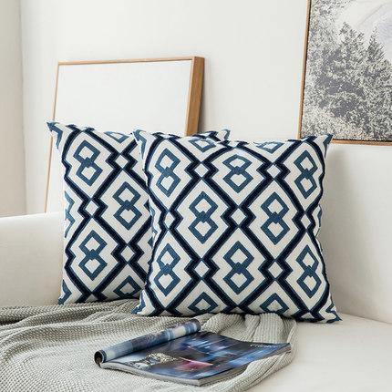 Blue Classic Embroidery Cushions - Nordic Side - 