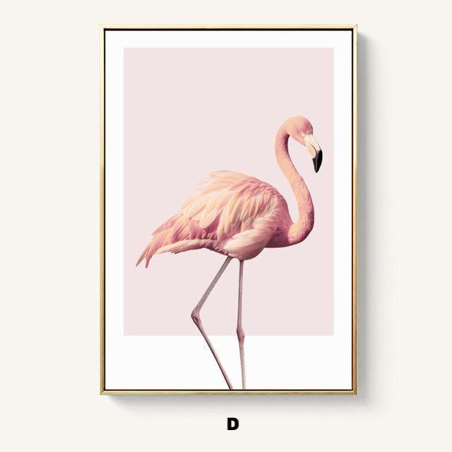 Pink Flamingo Print Canvas - Nordic Side - 