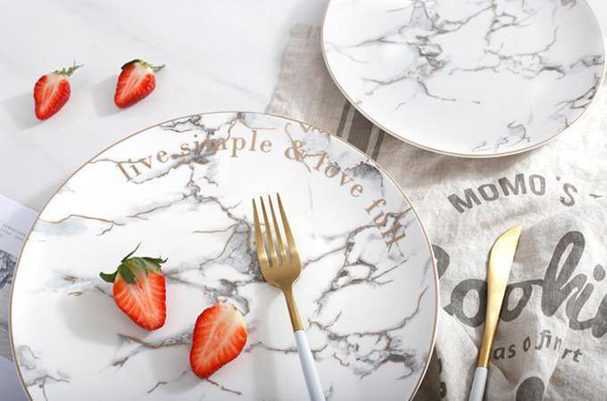 Gold Letter Marble Dinnerware - Nordic Side - 