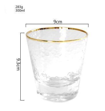 Hammer Glass Cup with Gold Rim - Nordic Side - 