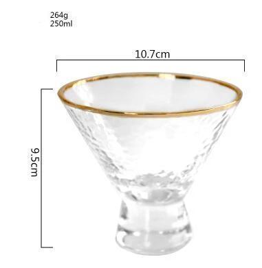 Hammer Glass Cup with Gold Rim - Nordic Side - 