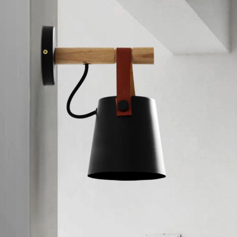 Leather Strap Black Wall Lamp - Nordic Side - 