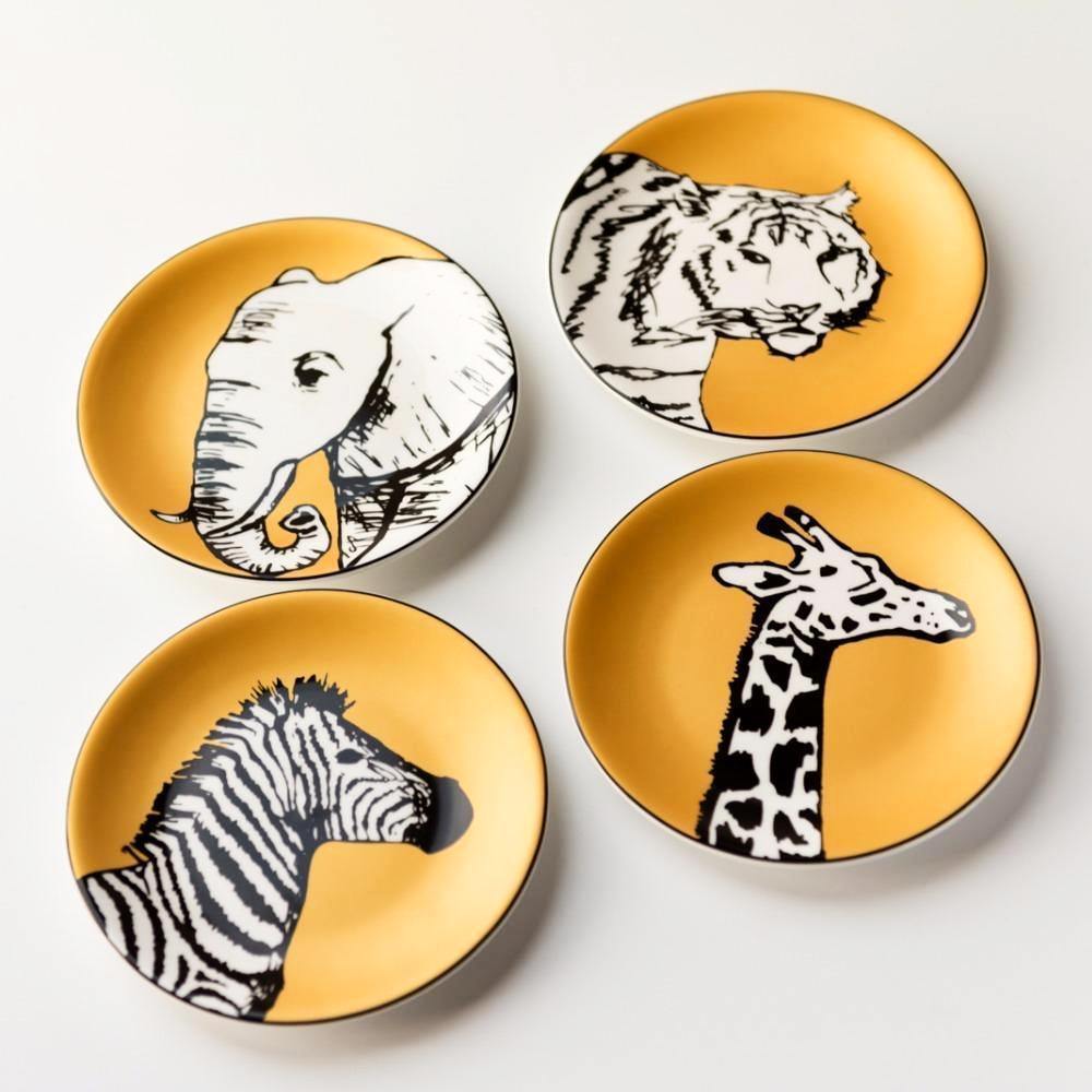 6-inch Golden Animal Plates - Nordic Side - 