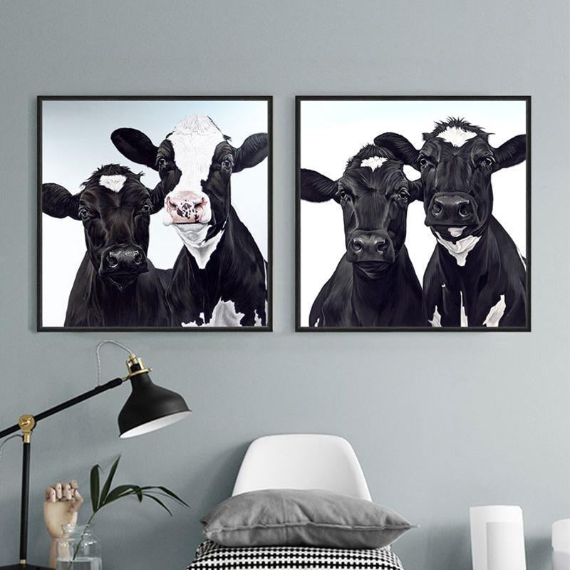 Black Cows Wall Art - Nordic Side - 