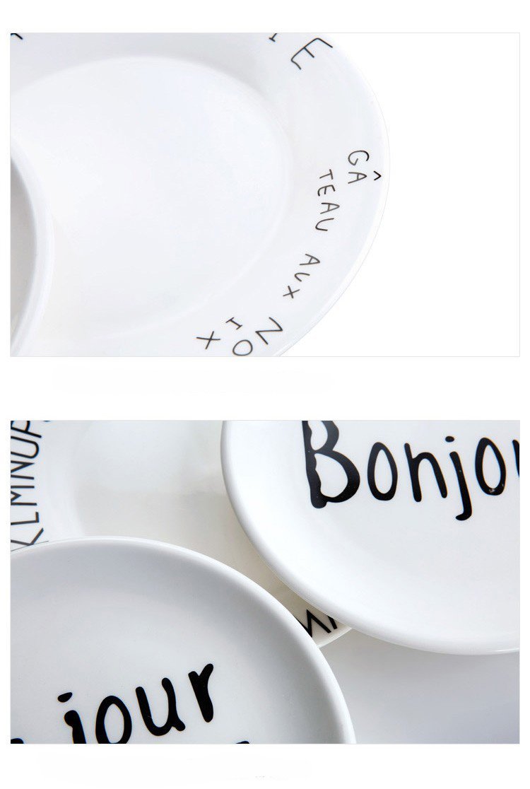 Porcelain Plates with Letter - Nordic Side - 