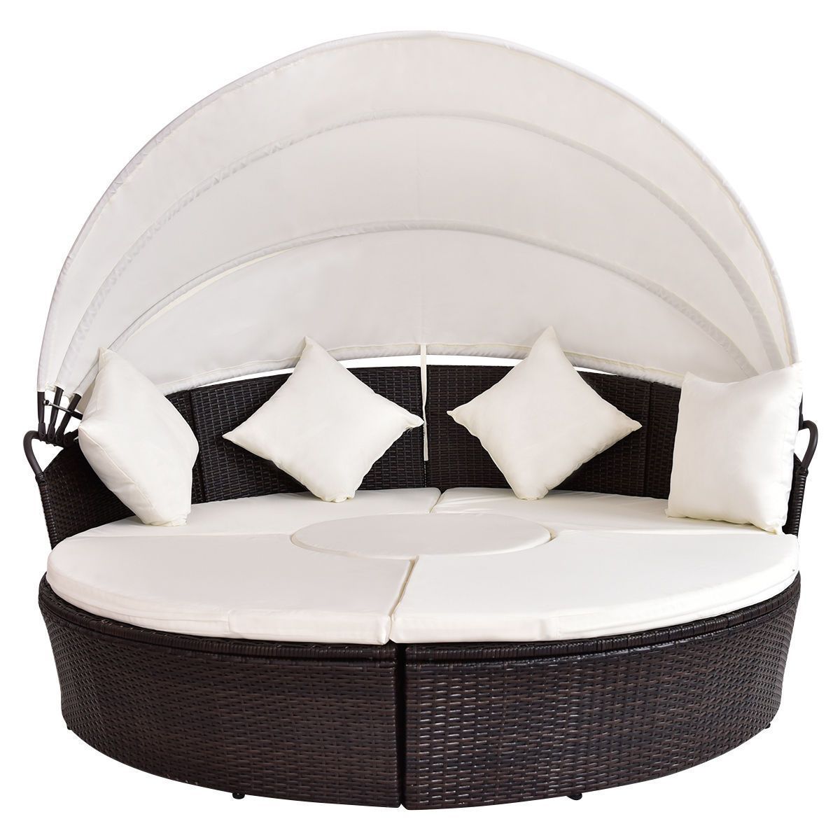 Jacinto - Canopy Cushioned Round Daybed Sofa - Nordic Side - 07-03, feed-cl0-over-80-dollars, furniture-tag, us-ship