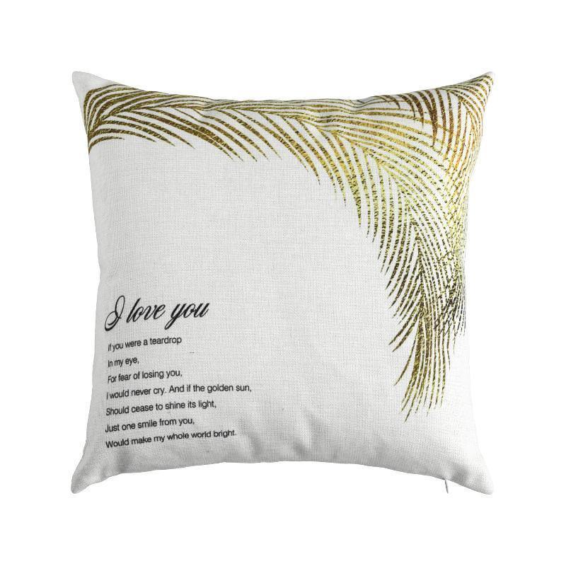 Linen Golden Palm Cushion Cover - Nordic Side - 