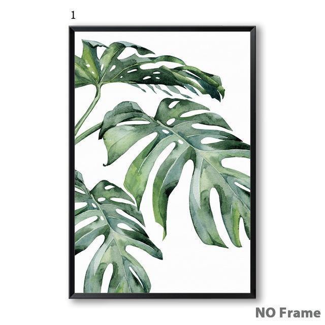 Watercolour Green Leaves - Nordic Side - 