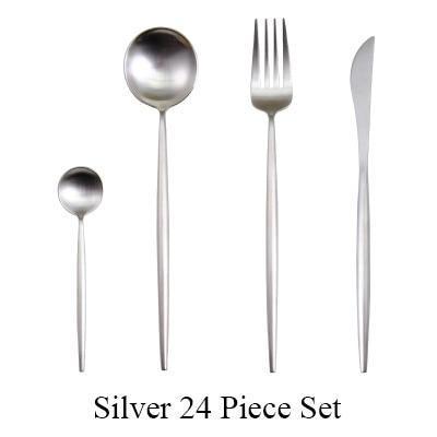 Metal Cutlery (24Pieces Set, 12 Colors) - Nordic Side - 