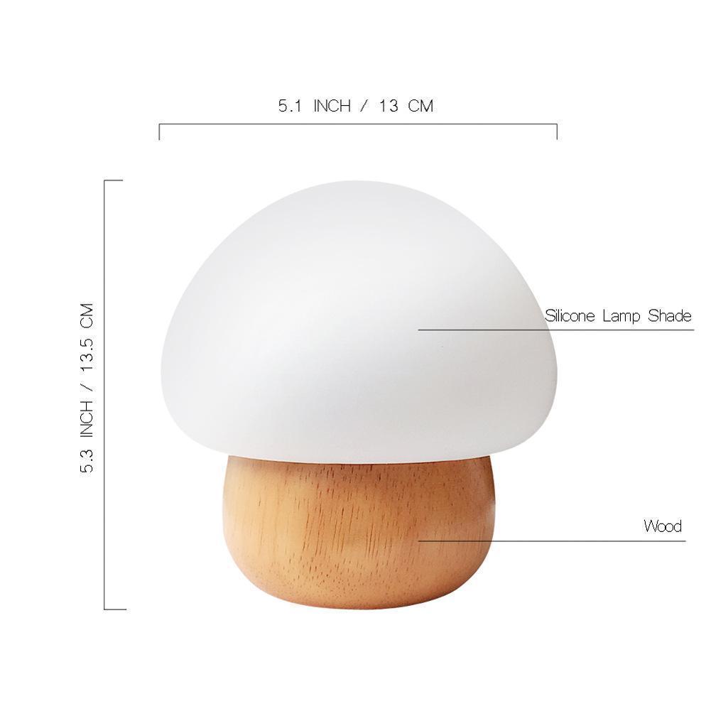 Champi - Wooden Base Mushroom Lamp - Nordic Side - 01-16, best-selling-lights, desk-lamp, lamp, light, lighting, lighting-tag, modern-lighting, table-lamp, wooden-lamp
