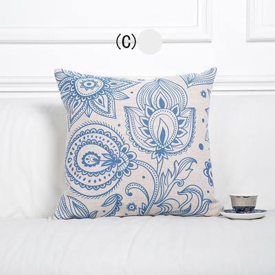 China Blue Geometric Cushions - Nordic Side - 