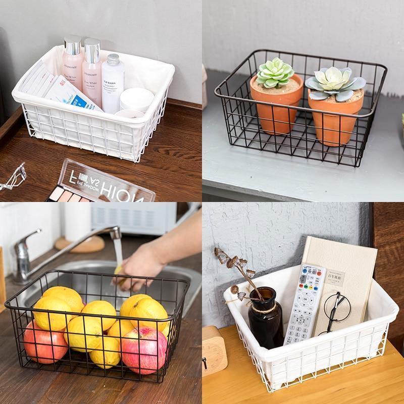 Simple Iron Square Basket - Nordic Side - 