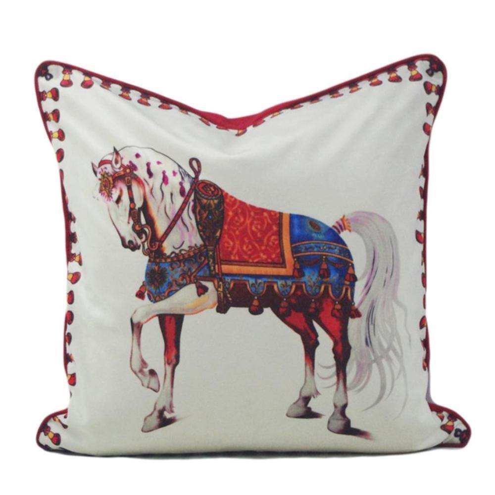 Horse Velvet Cushion Cover - Nordic Side - 