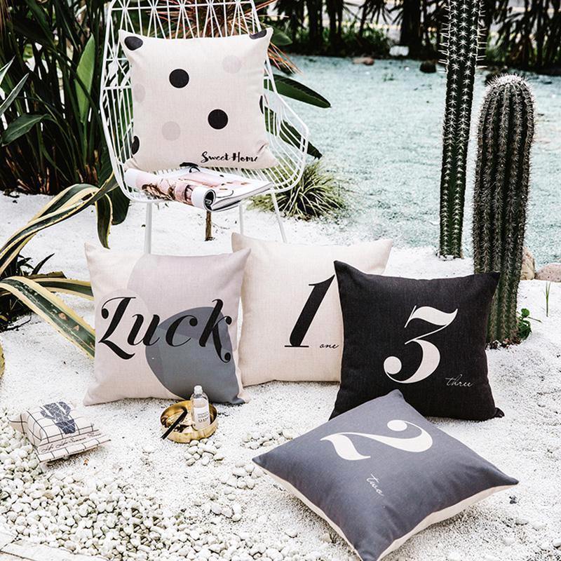 Greyscale Numbered Cushions - Nordic Side - 