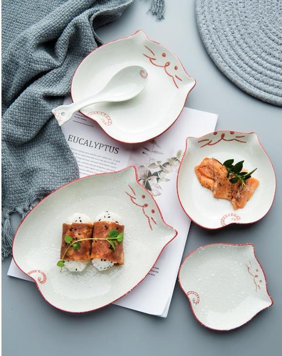 Set of 4 Kitty Plate - Nordic Side - 