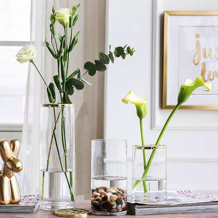 Golden Lining Glass Vase - Nordic Side - 