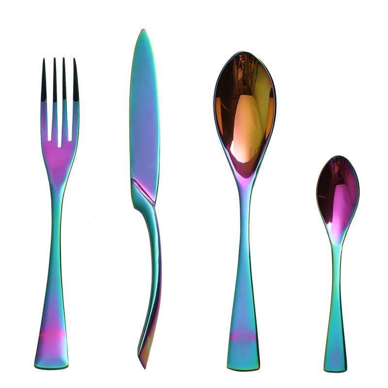 Rainbow Slim Metal Cutlery Set - Nordic Side - 