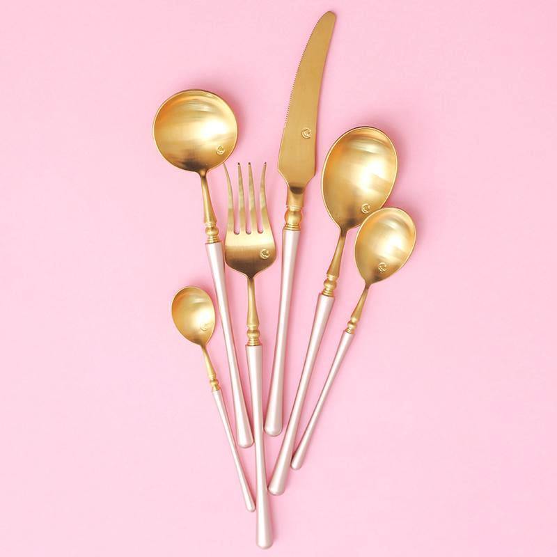 1 Pc Pink & Gold Cutlery - Nordic Side - 