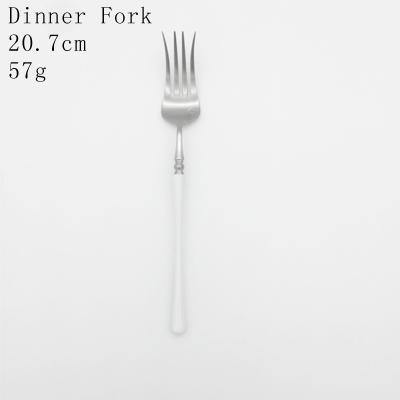 1 Pc Silver & White Cutlery - Nordic Side - 