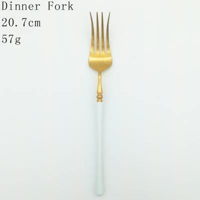 1 Pc White & Gold Cutlery - Nordic Side - 