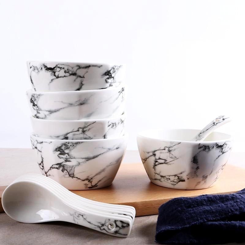 Marble Bowl & Spoon - Nordic Side - 